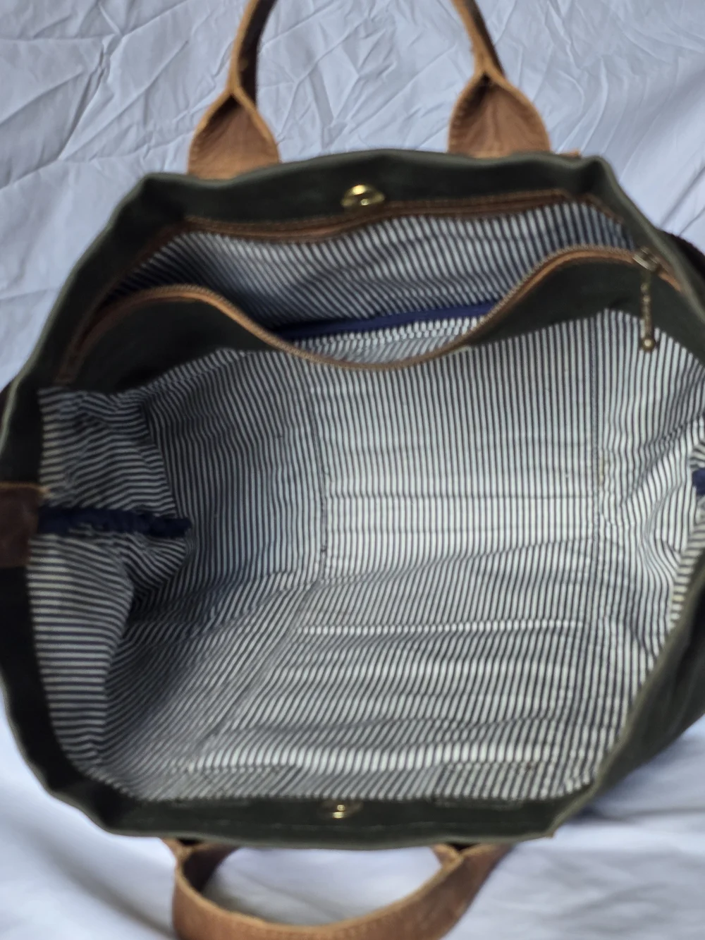 Horny Toad by United By Blue Olive Canvas & Leather Crossbody Tote Bag